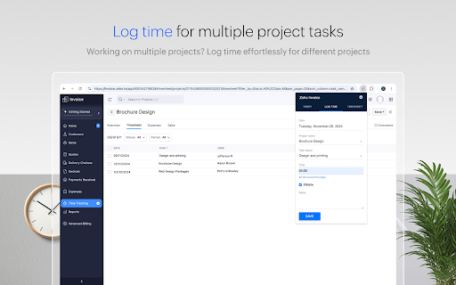 Zoho Invoice Timer screenshot
