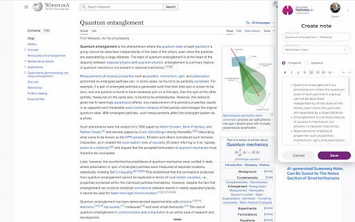 SmarterHumans.ai: AI flashcards & notes deep-linked to videos & webpages screenshot