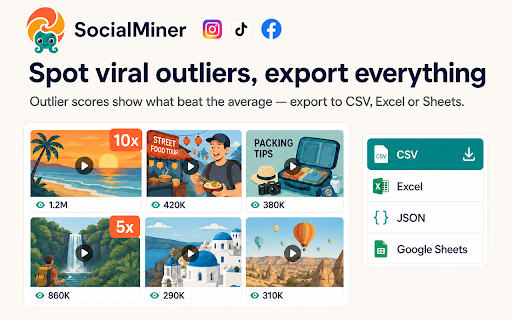 SocialMiner - Sort Feed Sorter & Downloader for Instagram, TikTok, Facebook screenshot