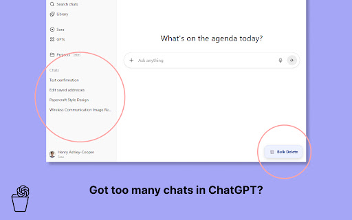 ChatGPT Bulk Chat Deleter screenshot