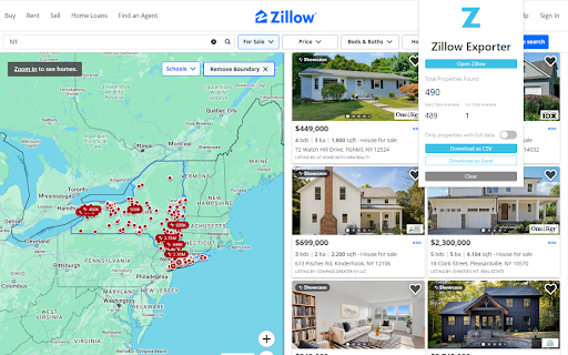 Zillow Exporter screenshot