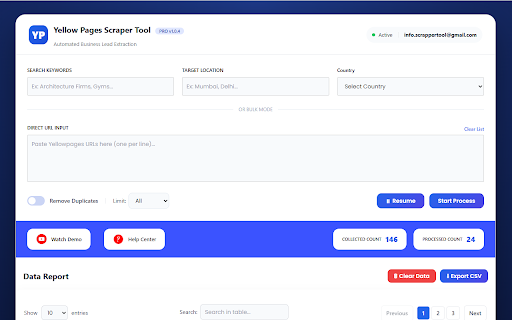 Yellow Pages Scraper Tool – Scrape Business Leads screenshot