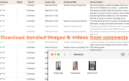 Shopee Review Exporter - Collect and Download Reviews in Excel screenshot
