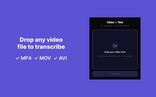 Video to Text (MP4, MOV) – AI Transcriber screenshot