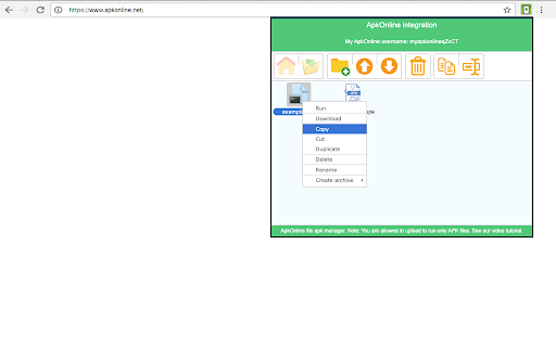 ApkOnline APK manager for Android emulator screenshot