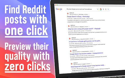 Reddit Search on Google screenshot