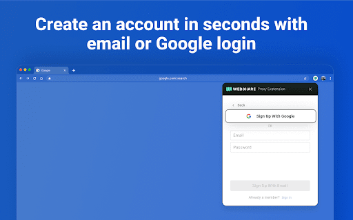 Webshare Proxy Extension screenshot