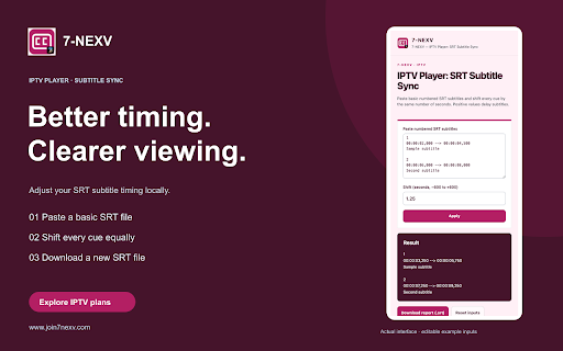 7-NEXV — IPTV Player: SRT Subtitle Sync screenshot