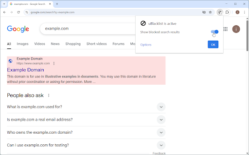 uBlacklist screenshot