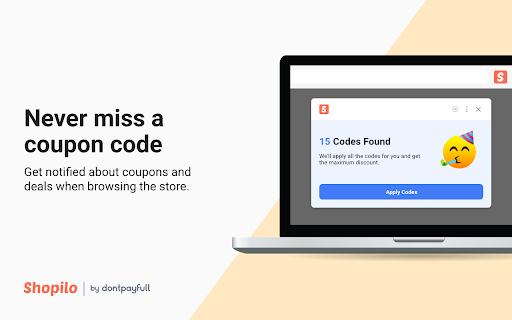 Shopilo: Automatic Coupon Finder by DontPayFull screenshot