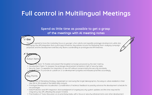Google Meet Translation and AI Note Taker screenshot