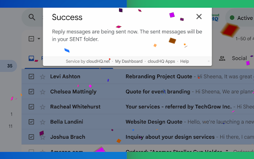 Bulk Email Reply by cloudHQ screenshot