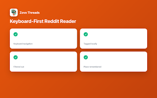 Zovo Threads - Keyboard-First Reddit Reader screenshot
