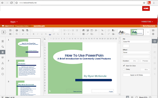 Office online OfficeWork for XLS DOC and PPT screenshot