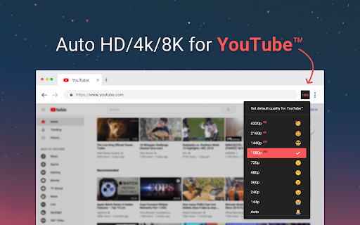 Auto HD/4k/8k for YouTube™ - YouTube™ Auto HD screenshot