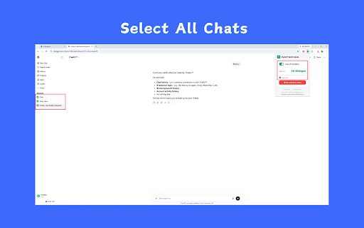 Delete ChatGPT Chats - chatgpt bulk delete screenshot