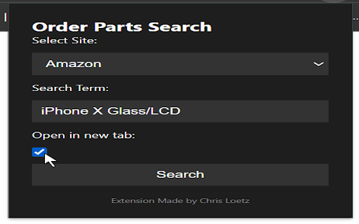 Order Parts screenshot