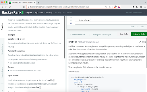 CPGPT - Competitive Programming Assistant screenshot