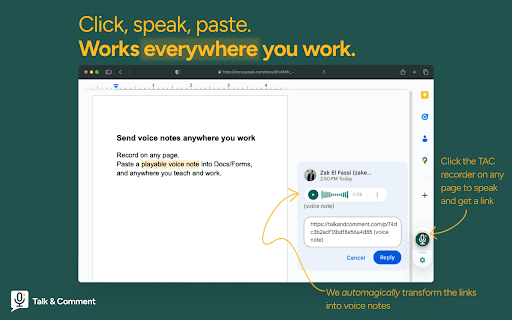 Talk & Comment - Voice notes anywhere screenshot