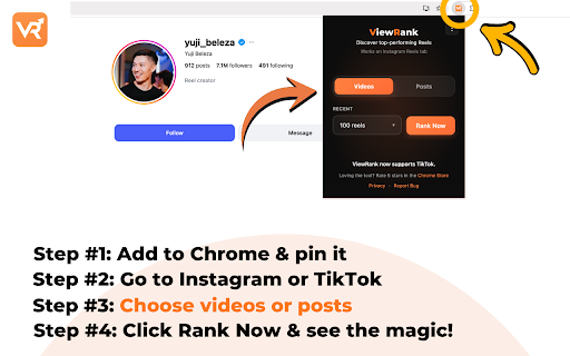 ViewRank - Sort Instagram and TikTok videos and posts screenshot