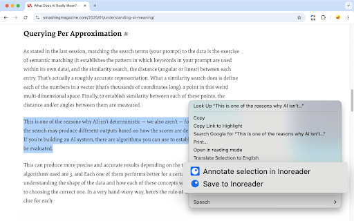 Inoreader: Read-later and RSS extension screenshot