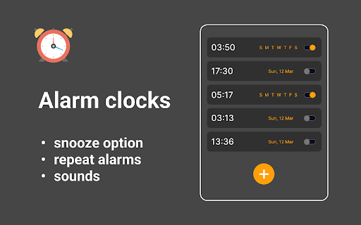 Alarm clock app screenshot