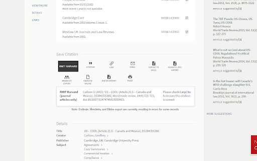 RMIT Harvard Citation Tool Version 3.2 screenshot