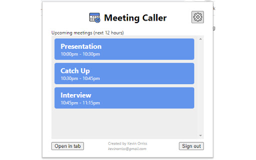 Meeting Caller screenshot