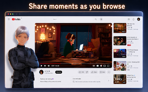OshiKoi: AI Mate in Your Browser screenshot