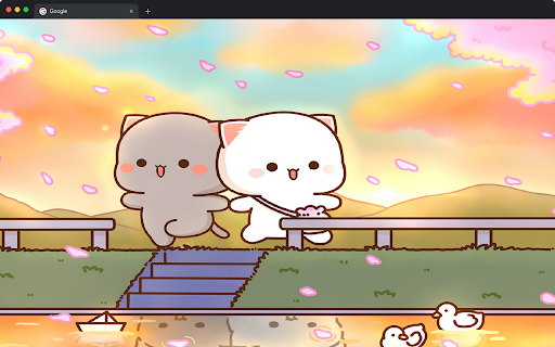 Peach & Goma Wallpapers HD New Tab - Kawaii Cat Backgrounds screenshot