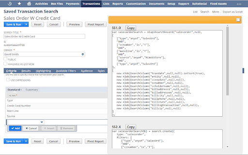 NetSuite: Saved Search and Dataset Export screenshot