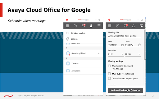 Avaya Cloud Office for Google screenshot