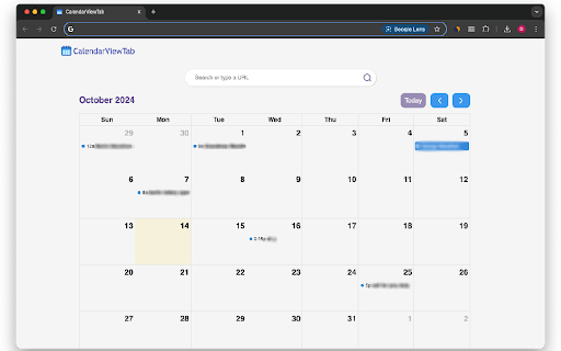 Calendar View Tab screenshot
