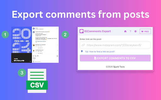 IG Comments Export - Post Comments Exporter and Scraper for Instagram screenshot