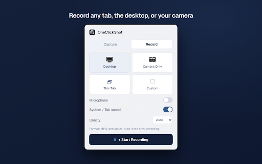 OneClickShot - Screenshot & Screen Recorder screenshot