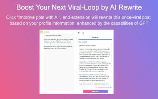 AI Social Media Post Generator - LinkedIn™ screenshot