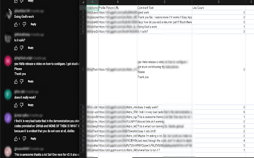 YouTube Comment Exporter screenshot