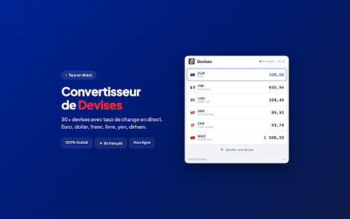 Convertisseur Monnaie & Devises — Euro Dollar Franc Suisse screenshot