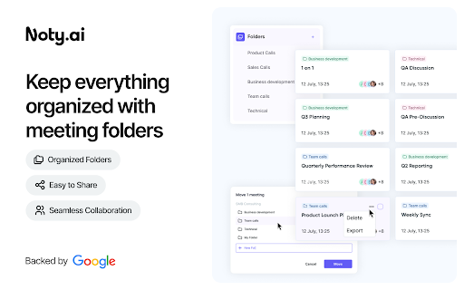 AI Note taker for Google Meet, by Noty.ai screenshot