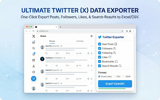 Twitter/X Exporter - Export Tweets, Followers, Bookmarks to CSV screenshot