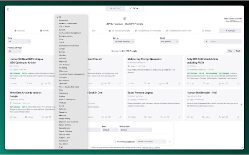 AIPRM for ChatGPT screenshot