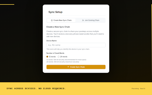 Passkey Vault screenshot