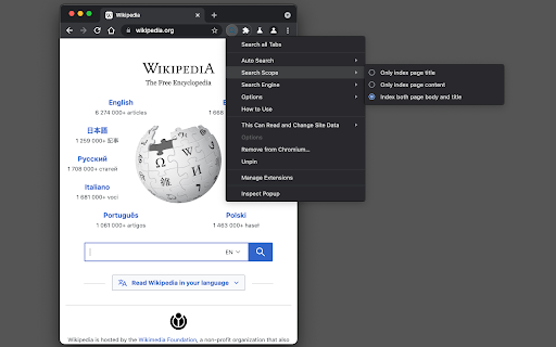 Search all Tabs screenshot