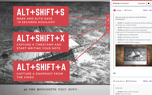 ReClipped: YouTube Notes & Screenshots screenshot