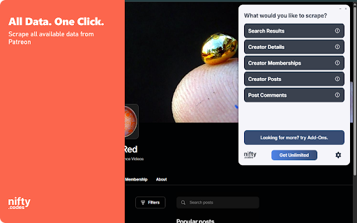 P-Creator Scraper: Export Posts, Memberships, Creators & More screenshot