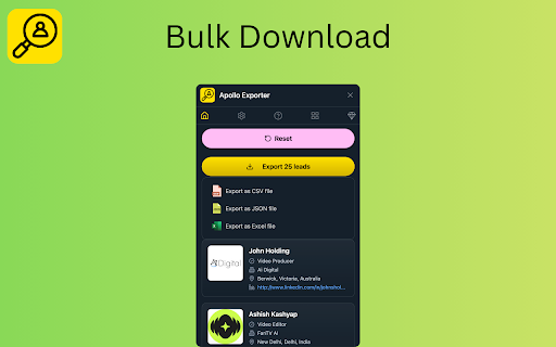 Apollo Exporter - Extract & Export Apollo B2B Leads screenshot