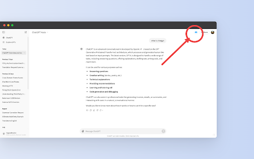 ChatGPT Print screenshot