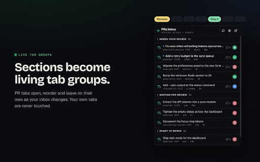 PRs Inbox for GitHub screenshot