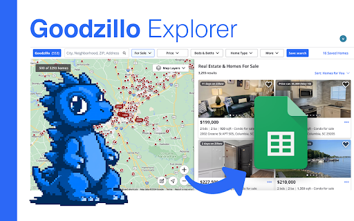 Goodzillo Explorer - Zillow data export to Excel screenshot