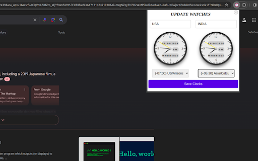 Dual Watch : World Clock Extension screenshot